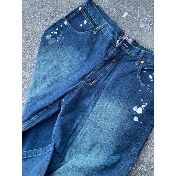 BNWT Y2K SouthPole Embroidered Freedom to Live Tint Khaki Jeans Size 42 - Picture 3 of 14